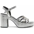 Mtng MTNGtil kvinder. 59609 Britt sølvfarvede sandaler (40), Sølvfarvet, 5-8 cm, Spænder, Casual