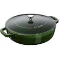 Staub Grydegryde 24 cm, selvlukkende låg, støbejern, basilikum, Staub