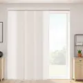 Vevor Panelgardiner, Udtrækkelig skinne fra 116 cm til 218 cm B, Trimbare panelgardiner op til 243 cm H, Justerbare lodrette panelgardiner til skydedøre, terrassedøre, Rumdeler, Lysebrun