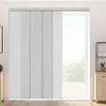 Vevor Panelgardiner, Udtrækkelig skinne fra 116 cm til 218 cm B, Trimbare panelgardiner op til 243 cm H, Justerbare lodrette panelgardiner til skydedøre, terrassedøre, Rumdeler, Vindue, Grå