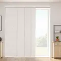 Vevor Panelgardiner, Udtrækkelig skinne fra 116 cm til 218 cm B, Trimbare Panelgardiner Op til 243 cm H, Vertikale Mørklægningsgardiner til Skydedøre, Terrassedøre, Rumdeler, Lysegrå