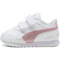 Puma ST Runner v4 Glitter Sneakers Kids, Shoes, White/Copper Rose/Rose Mauve, 22