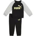 Puma Minicats Essentials Raglan Crew Set Toddler, Clothing, Black/Gold Moon, 12-18M