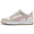 Puma Rebound V6 Lo Youth Sneakers, Shoes, White/Mauve Mist/Desert Dust, 37