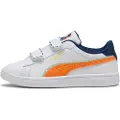 Puma Smash 3.0 Playdate Sneakers Kids, Shoes, White/Orange Glo, 32