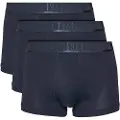 Emporio Armani Emporio Armanitil mænd. EM000259_AF10780 Sæt med 3 sorte boxershorts med blankt logo (S), Afslappet, Bomuld