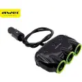 Awei C-3S Universal 2xUSB biloplader / Cigarettænder Splitter Adapter