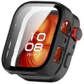 Mtp Products Huawei Watch Fit 4 Pro Plastikcover med Skærmbeskyttelse Hærdet Glas - Sort