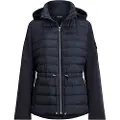 Ralph Lauren Lauren Ralph Laurentil kvinder. 297979536003 Quiltet jakke med navyfarvet tragtkrave (XS), Blå, Casual, Genanvendt polister, Bæredygtig