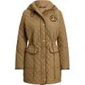 Ralph Lauren Lauren Ralph Laurentil kvinder. 297979534002 Brun lang quiltet frakke (XL), Casual, Genanvendt polister, Bæredygtig