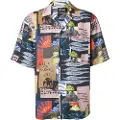 Scotch & Soda Relaxed Fit Tencel All Over Printed Kortærmet Skjorte