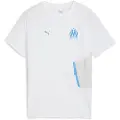 Puma Olympique de Marseille PUMATECH Pocket Tee Youth, Clothing, White/Azure, 15-16Y