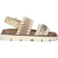 Mou Moutil kvinder. MU.SW461001C Bio taupe-sandaler (39), Fast, Velcro, Casual, Gråt