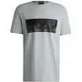 Hugo Boss BOSStil mænd. 50512998 Block T-shirt grå (L), Casual, Bomuld, Korte ærmer
