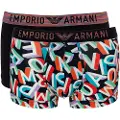 Emporio Armani Emporio Armanitil mænd. EM000254_AF10798 Sæt med 2 boxershorts med flerfarvet regnbuelogo (XL), Afslappet, Bomuld