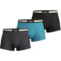 Hugo Boss BOSStil mænd. 50516542 Sæt med tre boxershorts blå, navy, sort (S), Afslappet, Bomuld