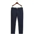 Gant Ganttil mænd. 1505221 Slim Fit chino-bukser i navy twill (30/34), Casual, Bomuld, Økologisk bomuld, Bæredygtig