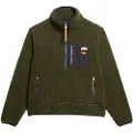 Superdry Superdrytil kvinder. W2012343A Vintage Retro half-zip fleece grøn (XS), Casual, Polyester
