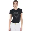 Equestro Pink Diamond Logo Cotton T-shirt Med Korte ærmer