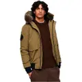 Superdry Superdrytil mænd. M5011742A Everest grøn quiltet bomberjakke med hætte (XXL), Casual, Polyester