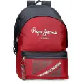 Pepe Jeans Pepe Jeansunisex til børn. 66824D1 Clark computer-rygsæk med to rum rød (OSFA), Casual, Polyester, børnetøj