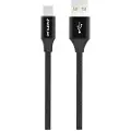 GreyLime Flettet USB-A / USB-C Kabel - 1m - Sort
