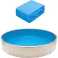 Vevor Poolliner, 18 fod rund swimmingpoolliner, standardmål, holdbar vinyl poolliner, overlappende stil, udskiftning af liner til 52 tommer væghøjde over jorden swimmingpool, ensfarvet