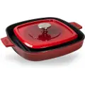 Woll Grillpande IND 28 cm, med låg, rød, jern, Woll