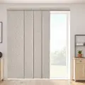 Vevor Panelgardiner, Udtrækkelig skinne fra 116 cm til 218 cm B, Trimbare panelgardiner op til 243 cm H, Vertikale mørklægningspanelgardiner til skydedøre, terrassedøre, Rumdeler, Vinduer, Brun