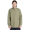 Timberland Timberlandtil mænd. TB0A6GRH5901 Brun poplinskjorte med stretch (L), Casual, Bomuld, Lange ærmer