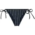 Tommy Hilfiger Tommy Hilfigertil kvinder. UW0UW05316 Printede bikinitrusser med navyfarvede stropper (S), Badetøj, Nylon, Blå