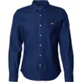 Levi's Levi'stil mænd. 86625-0071 Batteri marineblå skjorte (L), Casual, Bomuld, Lange ærmer