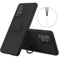 Mtp Products Samsung Galaxy A33 5G Liquid Silikone Cover med Ring Holder - Sort
