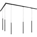 QAZQA Moderne skinnesystem med 5 pendellamper sort 1-faset - Iconic Frini