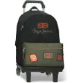 Pepe Jeans Pepe Jeansunisex til børn. 68923T1 Rygsæk 44 cm. med trolley grøn (OSFA), Casual, Polyester, børnetøj