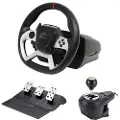 Maxx Tech PRO FF RACING WHEEL KIT (WHEEL 3-PEDAL SET & SHIFTER) - Wired Wheel, gamepad and pedals set - Sony PlayStation 4