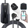 Vevor Bærbar elbiloplader type 2, 16A 3,7 kW, elbiloplader med 8,6 m ladekabel CEE 7/7 stik, IEC 62196 hjemmeladestation til elbiler med opbevaringstaske, krog til ladekabel, IP66