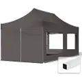 TOOLPORT 3x6m, stål, easy-up-pavillon, 4 sidedele, mørkegrå