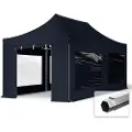 TOOLPORT 3x6m, aluminium, easy-up-pavillon, 4 sidedele, sort