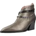 Hispanitas Hispanitastil kvinder. HI243597 Silver Sidney ankelstøvler i læder (38), Sølvfarvet, 5-8 cm, Lynlås, Casual