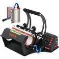 Vevor Krusvarmepresse, 11oz/11,5 cm og 20oz/22 cm to plader, LCD-koppressemaskine med aftagelige sublimeringsmåtter, gør-det-selv-presse til tynde kaffeglas, silicageltryk, sort