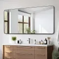 Vevor vægmonteret makeupspejl, 0,15" tykt, 36" x 72" spejl med aluminiumsramme og eksplosionssikker film, ridsefast spejl med Z-formet beslag, egnet til badeværelse/soveværelse/stue