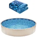 Vevor 7,2 meter rund overjordisk poolforing, overlappende poolforinger, standard vinyltykkelse, 122 til 146 cm væghøjde, designet til stålsidede overjordiske swimmingpools