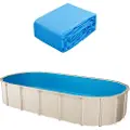 Vevor Oval Poolliner, 4,8 x 2,9 m Poolliner, Uinbead-stil, Holdbar Vinyl Poolliner, Standard Gauge, 124 cm væghøjde, Poolliner-erstatning til stålsidede overjordiske swimmingpools