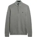 Superdry Superdrytil mænd. M6110706A Mao-krave-jumper med grå lynlås (S), Casual, Bomuld