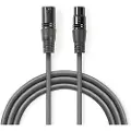 Nedis Cotg15012gy100 Dmx-adapterkabel Xlr 3-benet M-xlr 3-benet H Nikkelbelagt 10 M