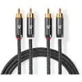 Nedis Guld Catb24200gy20 Stereo Lydkabel 2x Rca M-2x Rca M Belagt 2 M