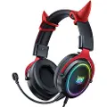 Onikuma X10 Devil Over-Ear Gaming-hovedtelefoner - sort / rød