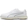 Puma Royale Single Malt Golf Shoes Men, Shoes, White/Deep Navy/Gold, 44.5