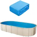 Vevor Oval Poolliner, 22 x 12,3 fod, Svømmepoolliner, Standard Gauge, Holdbar Vinyl Poolliner, Overlapningsstil, Poolliner Udskiftning til 52 tommer væghøjde over jorden swimmingpool, Ensfarvet